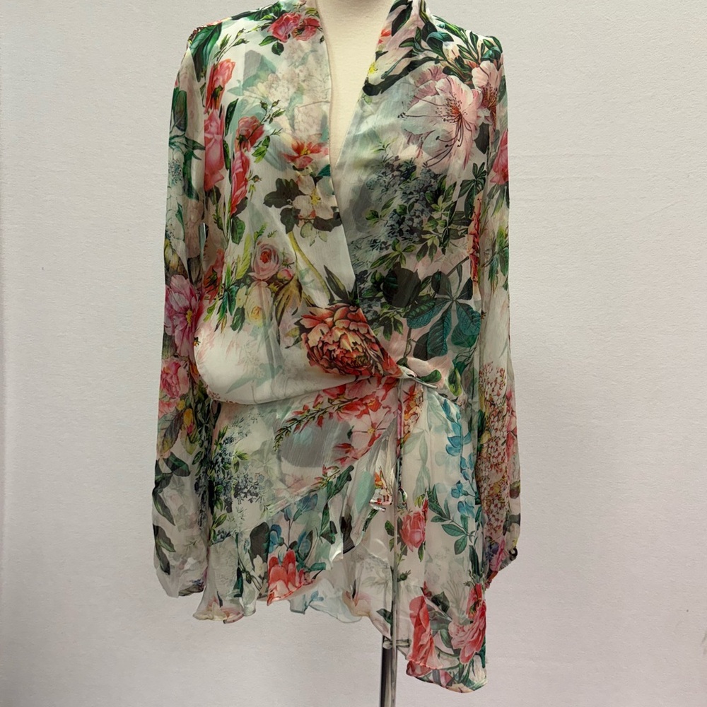 Rococo Sand Floral Wrap Top - Multicolor